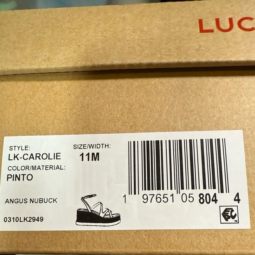 Lucky Brand LK-Carolie Platform Espadrille Sandals Brown Nubuck Size‎ 11